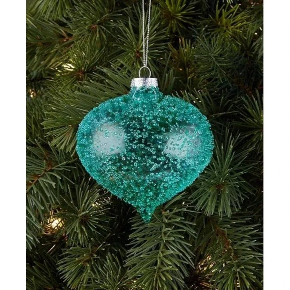 Macy’s Holiday Lane Enchanted Emerald Green Dotted Onion Ornament